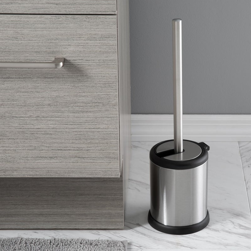 Bath Bliss Toilet Brush and Holder | Self Closing Lid | 360 Degree Brush Head | Bathroom Cleaning | Compact Size | Storage and Organization | Stainless Steel - Image 5